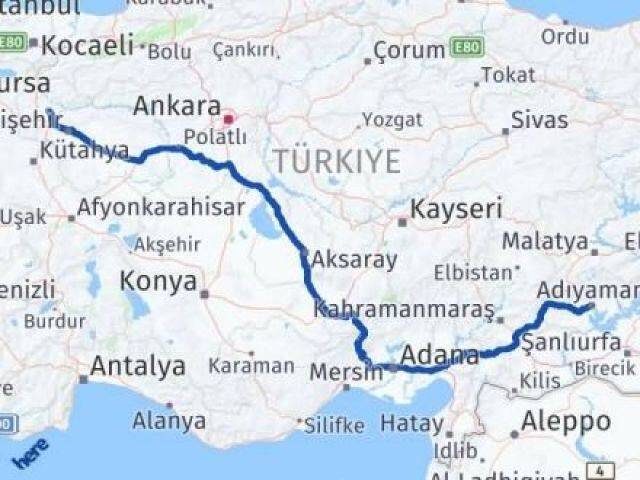 Bilecik Söğüt Adıyaman Arası Kaç Km - Yol Haritası