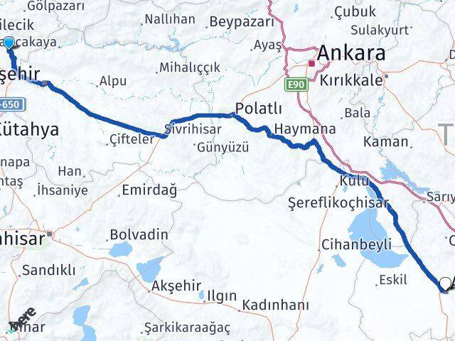 Bilecik Söğüt Aksaray Arası Kaç Km - Yol Haritası
