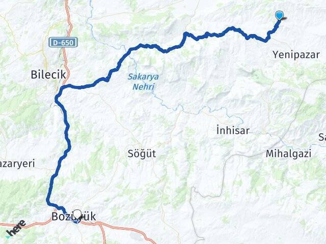 Batıbelenören Bozüyük Otobüs Terminali Arası Kaç Km - Yol Tarifi