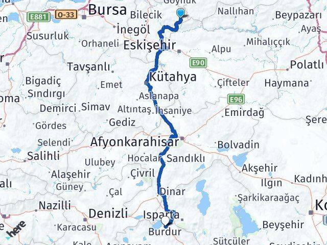 Bilecik Yenipazar Burdur Arası Kaç Km - Yol Haritası