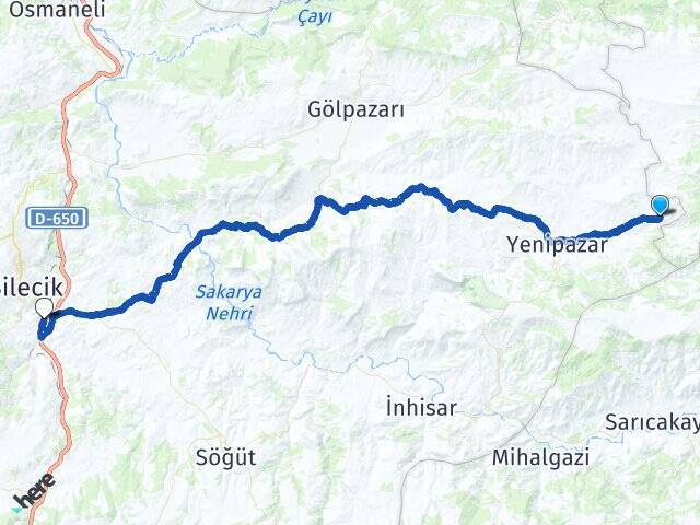 Kösüre Bilecik Tren Garı Arası Kaç Km - Yol Tarifi