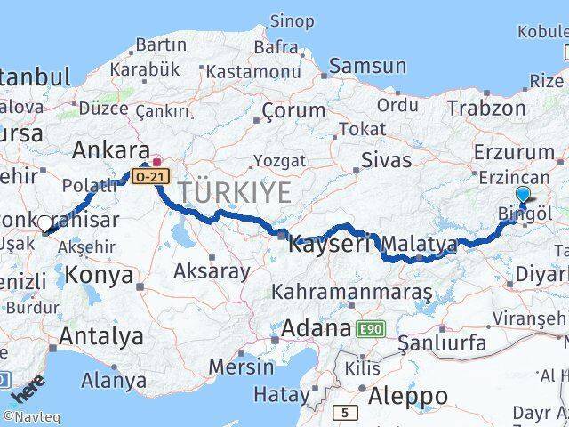 Adaklı Afyonkarahisar Arası Kaç Km - Yol Tarifi