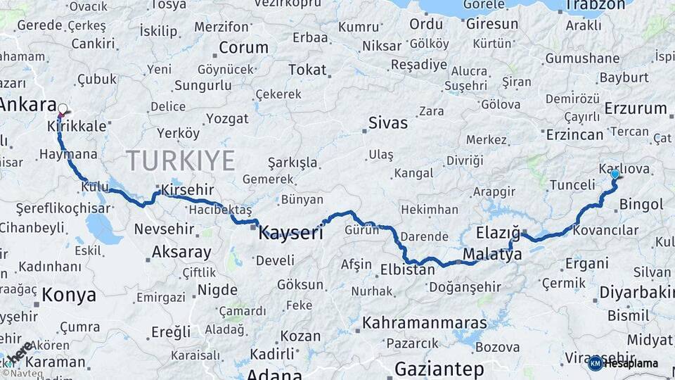 Adaklı Ankara Arası Kaç Km - Yol Tarifi