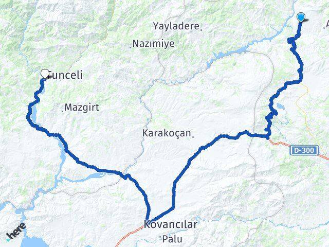 Bağlarpınarı Tunceli Arası Kaç Km - Yol Tarifi