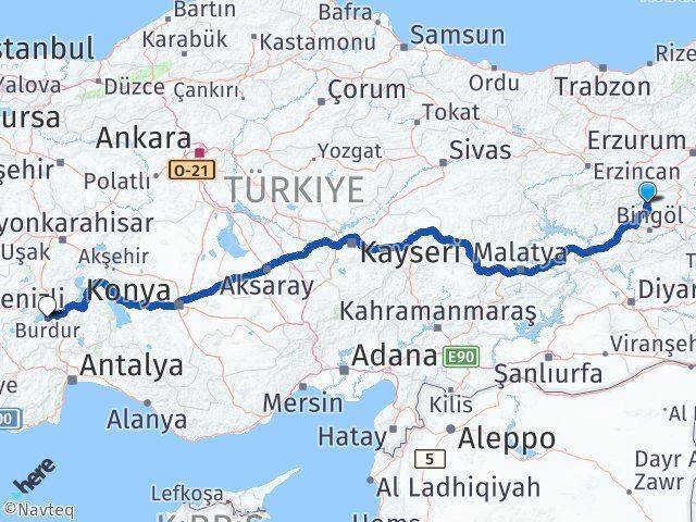 Adaklı Burdur Arası Kaç Km - Yol Tarifi