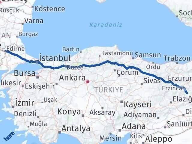 Adaklı Edirne Arası Kaç Km - Yol Tarifi