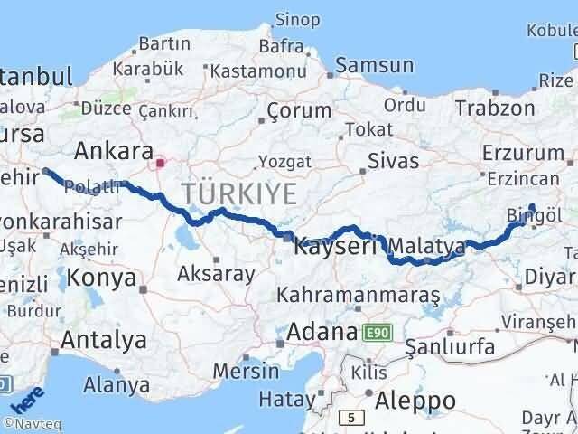 Adaklı Eskişehir Arası Kaç Km - Yol Tarifi