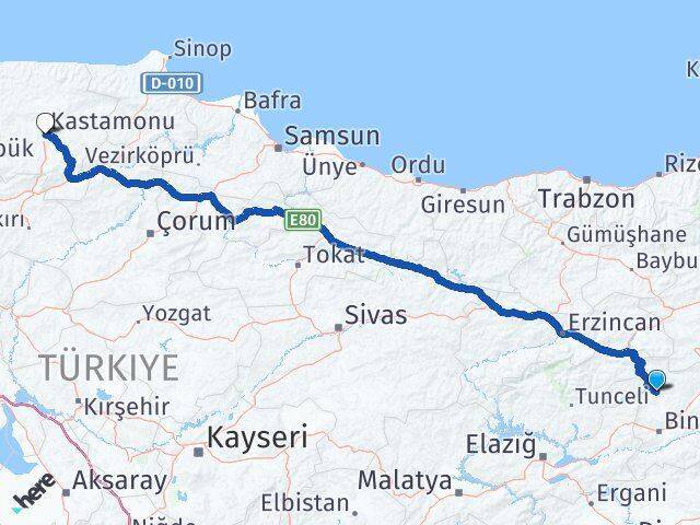 Adaklı Kastamonu Arası Kaç Km - Yol Tarifi