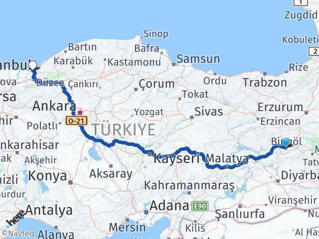 Bingöl Akçakoca Düzce Arası Kaç Km - Yol Haritası