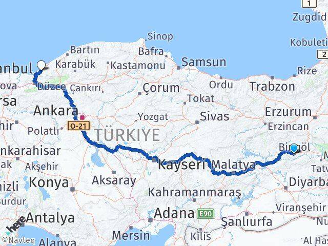 Bingöl Alaplı Zonguldak Arası Kaç Km - Yol Haritası