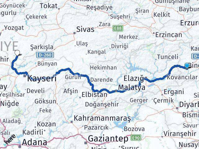 Bingöl Boğazlıyan Arası Kaç Km - Yol Tarifi