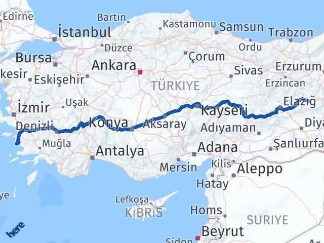 Bingöl Didim Aydın Arası Kaç Km - Yol Haritası