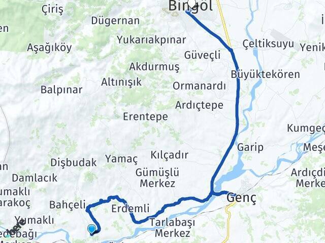 Çamlıyurt Bingöl Otogarı Arası Kaç Km - Yol Tarifi