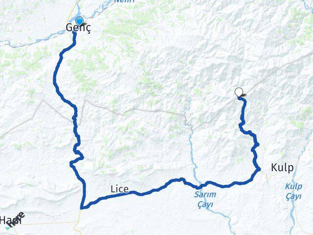 Bingöl Genç Geyikdere Genç Arası Kaç Km - Yol Haritası