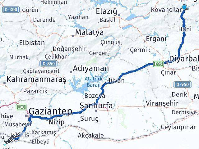 Genç Kilis Arası Kaç Km - Yol Tarifi