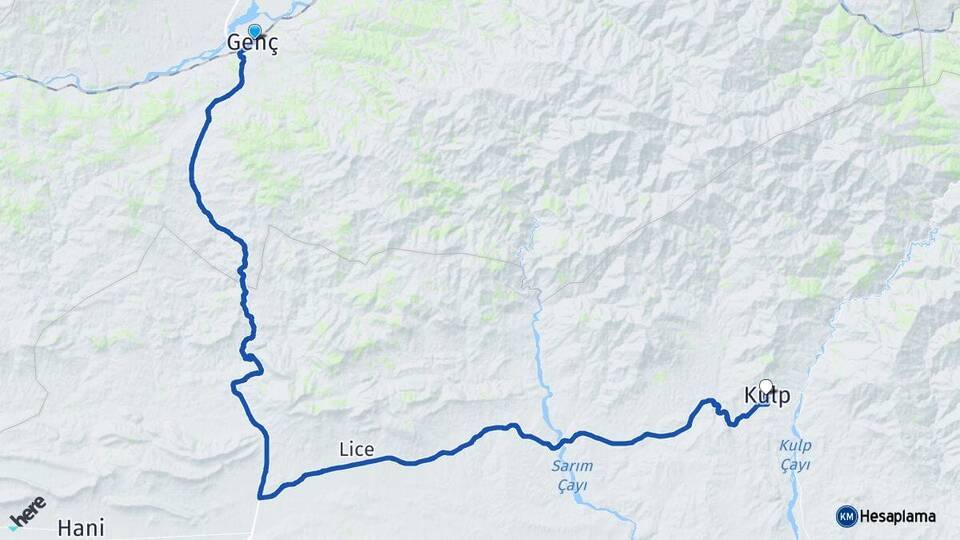 Bingöl Genç Kulp Diyarbakır Arası Kaç Km - Yol Haritası