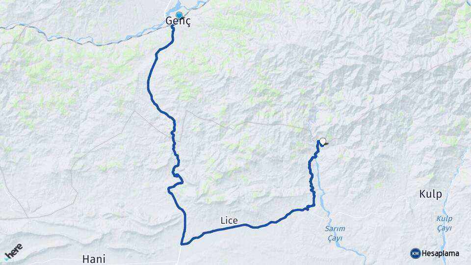 Bingöl Genç Sağgöze Genç Arası Kaç Km - Yol Haritası