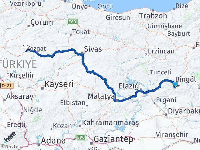 Genç Yozgat Arası Kaç Km - Yol Tarifi