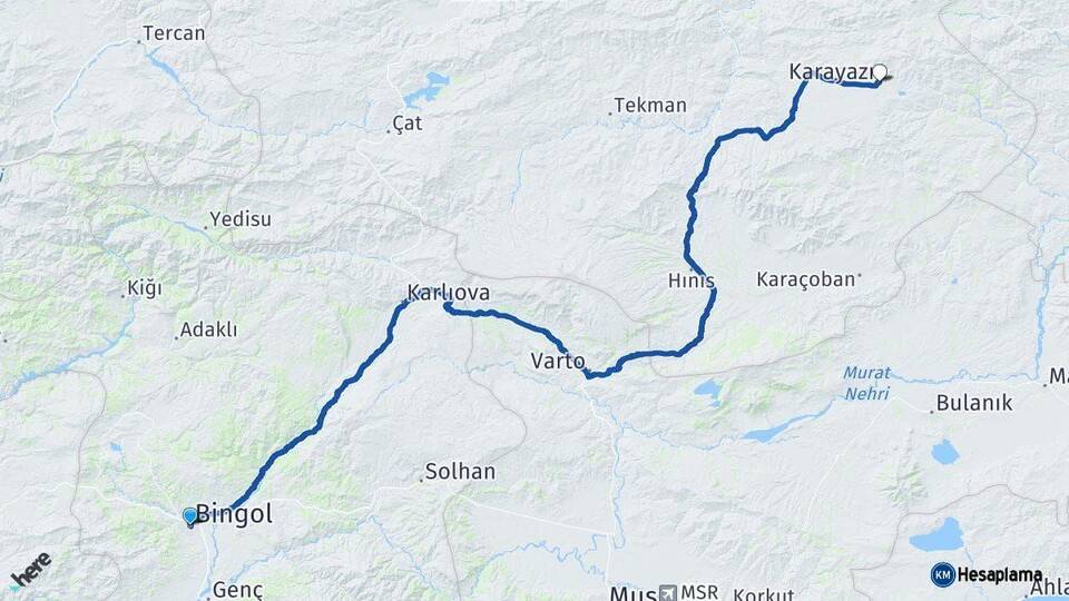 Bingöl Karayazı Arası Kaç Km - Yol Tarifi