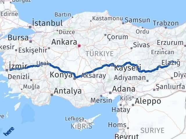 Bingöl Kemalpaşa İzmir Arası Kaç Km - Yol Haritası