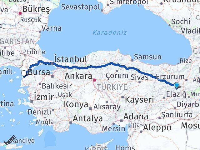 Bingöl Kiğı Çanakkale Arası Kaç Km - Yol Haritası