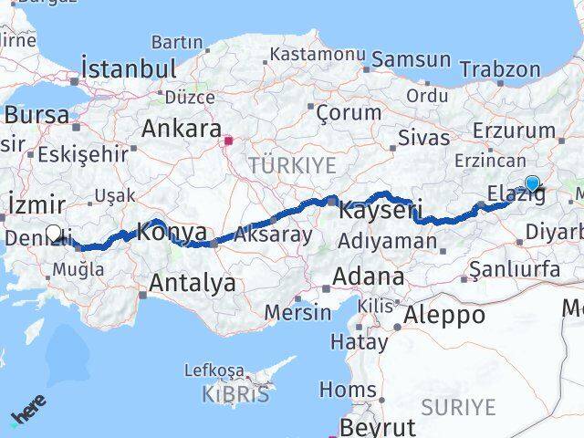 Bingöl Kuyucak Aydın Arası Kaç Km - Yol Haritası