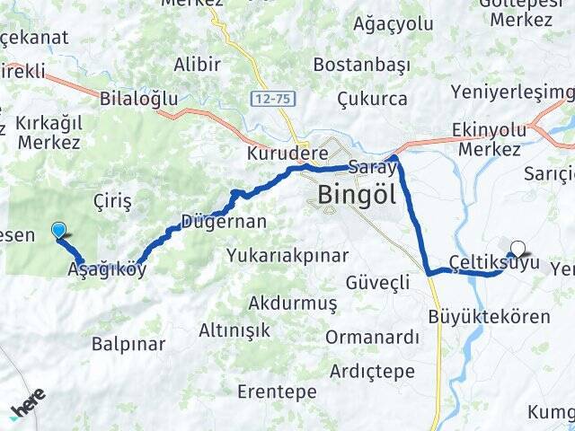 Şabanköy Bingöl Havalimanı Arası Kaç Km - Yol Tarifi