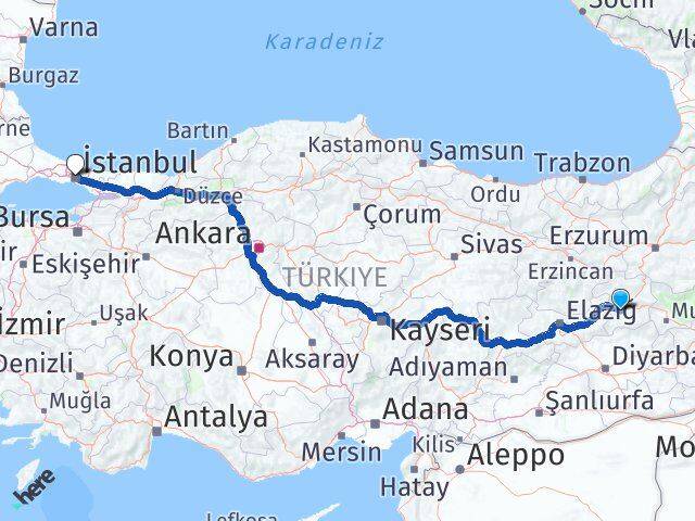 Bingöl Şişli İstanbul Arası Kaç Km - Yol Haritası