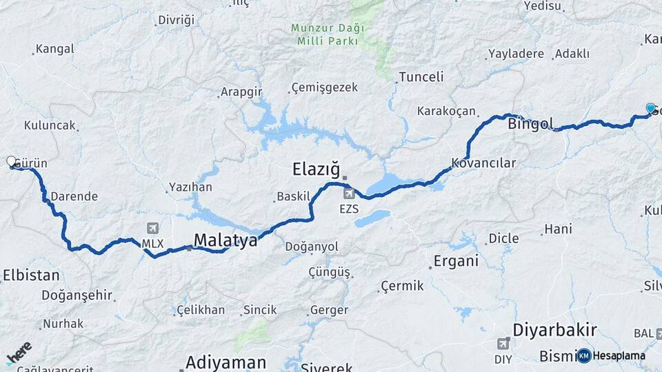 Solhan Bingöl Havalimanı Arası Kaç Km - Yol Tarifi