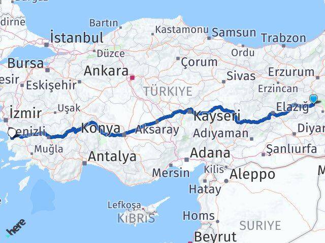 Bingöl Solhan Söke Aydın Arası Kaç Km - Yol Haritası