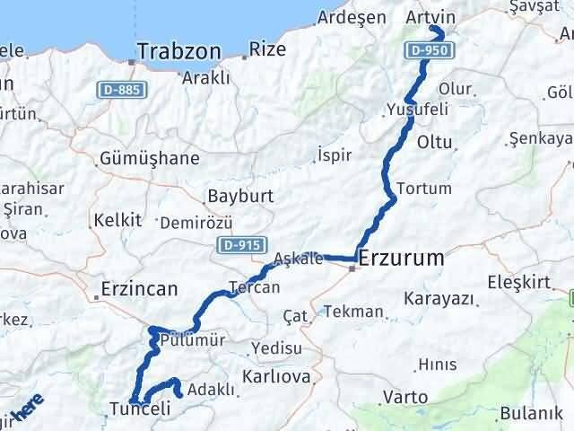 Yayladere Artvin Arası Kaç Km - Yol Tarifi
