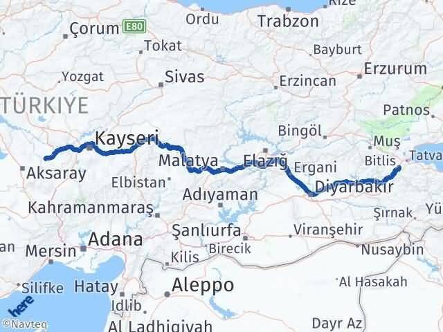 Bitlis Acıgöl Nevşehir Arası Kaç Km - Yol Haritası