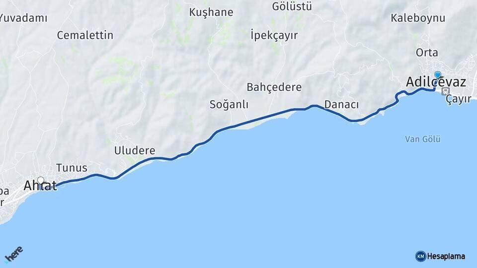 Bitlis Adilcevaz Ahlat Arası Kaç Km - Yol Haritası