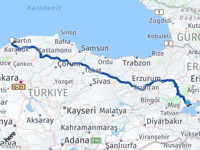 Bitlis Adilcevaz Bartın Arası Kaç Km - Yol Haritası