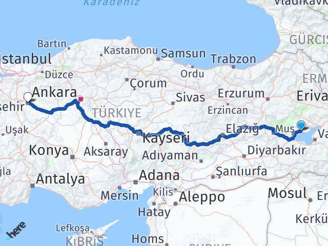Bitlis Adilcevaz Eskişehir Arası Kaç Km - Yol Haritası