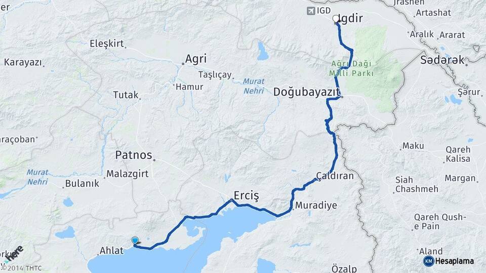 Bitlis Adilcevaz Iğdır Arası Kaç Km - Yol Haritası
