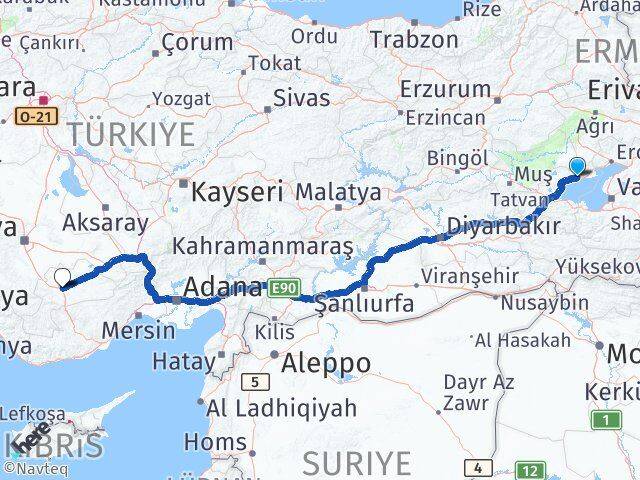 Bitlis Adilcevaz Karaman Arası Kaç Km - Yol Haritası