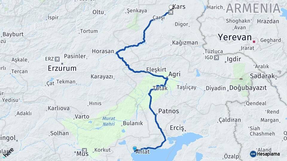Bitlis Ahlat Kars Arası Kaç Km - Yol Haritası