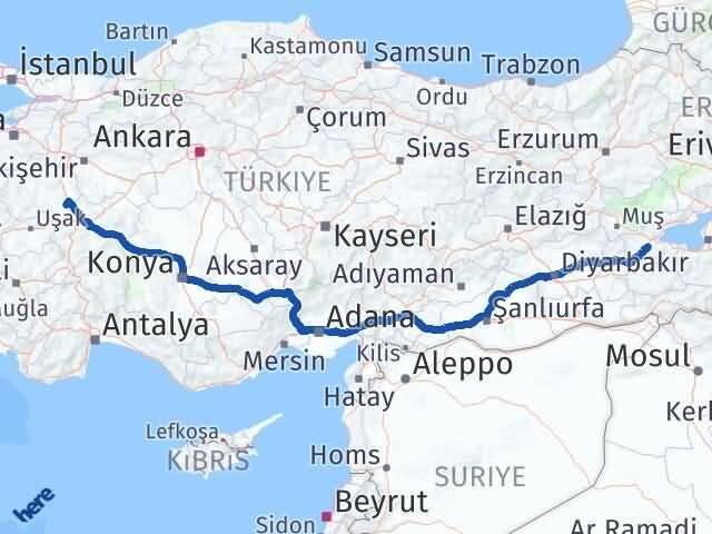Bitlis Altıntaş Kütahya Arası Kaç Km - Yol Haritası