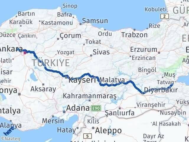 Bitlis Ayaş Ankara Arası Kaç Km - Yol Haritası