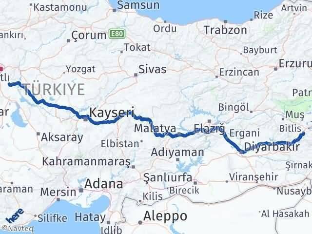 Bitlis Bala Ankara Arası Kaç Km - Yol Haritası