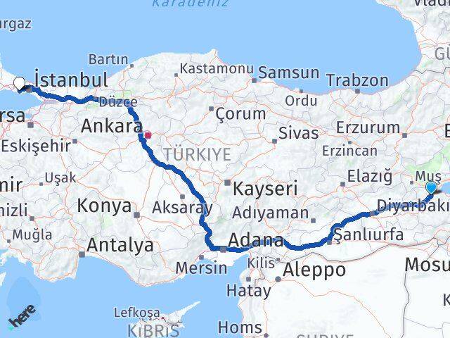 Bitlis Beylikdüzü İstanbul Arası Kaç Km - Yol Haritası
