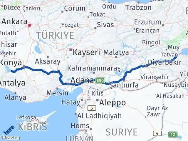 Bitlis Beyşehir Konya Arası Kaç Km - Yol Haritası