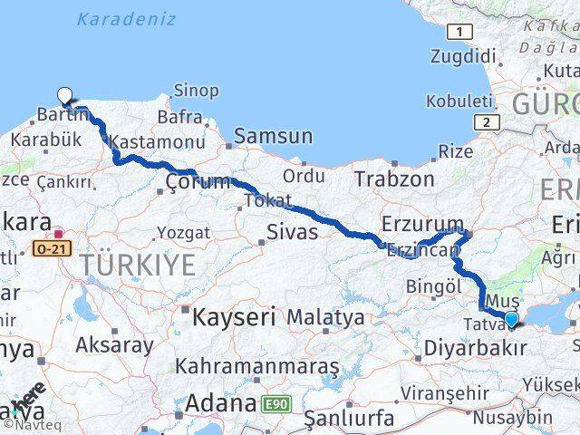 Bitlis Cide Kastamonu Arası Kaç Km - Yol Haritası