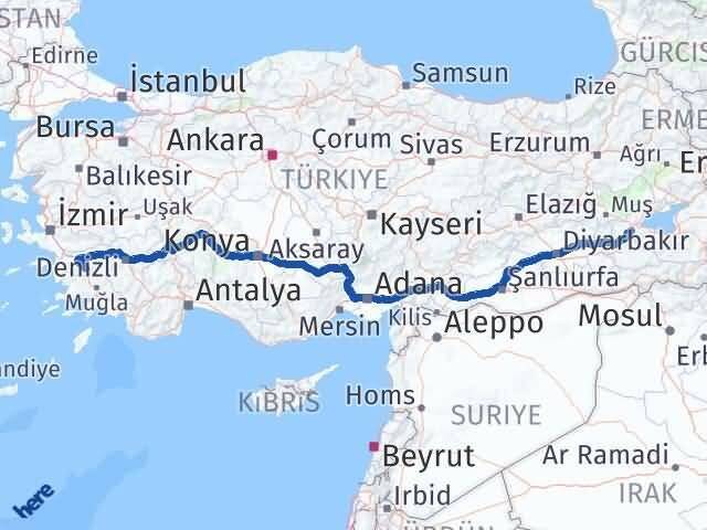 Bitlis Çine Aydın Arası Kaç Km - Yol Haritası