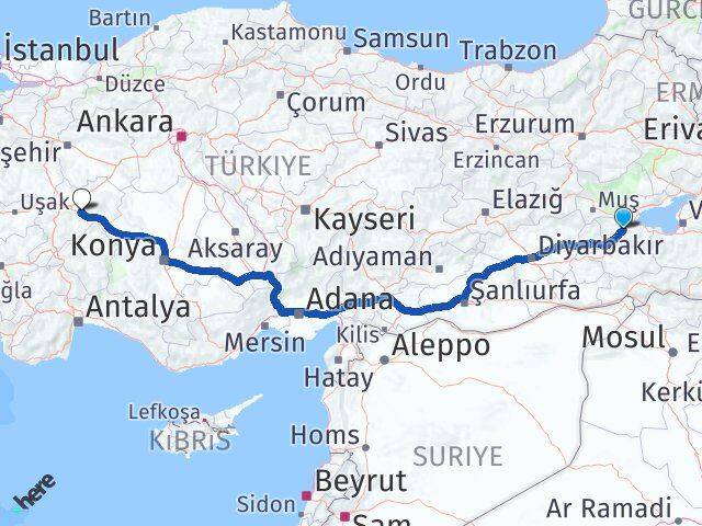 Bitlis Çobanlar Afyonkarahisar Arası Kaç Km - Yol Haritası