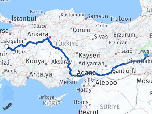 Bitlis Demirci Manisa Arası Kaç Km - Yol Haritası