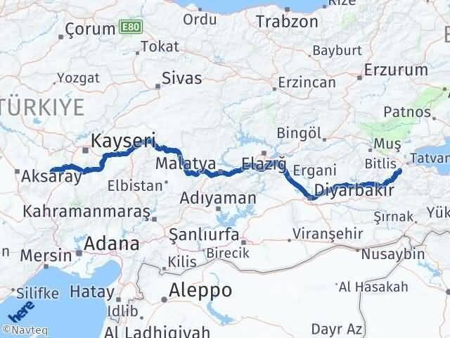 Bitlis Derinkuyu Nevşehir Arası Kaç Km - Yol Haritası