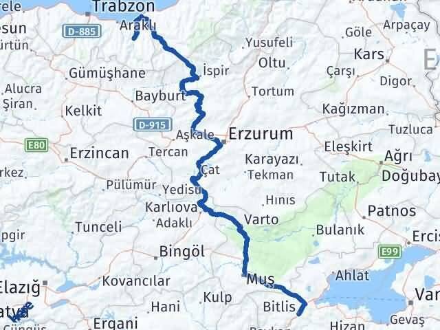 Bitlis Dernekpazarı Arası Kaç Km - Yol Tarifi