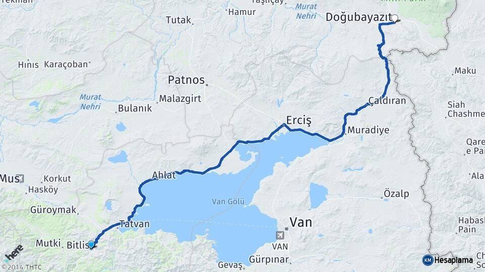 Bitlis Doğubayazıt Ağrı Arası Kaç Km - Yol Haritası